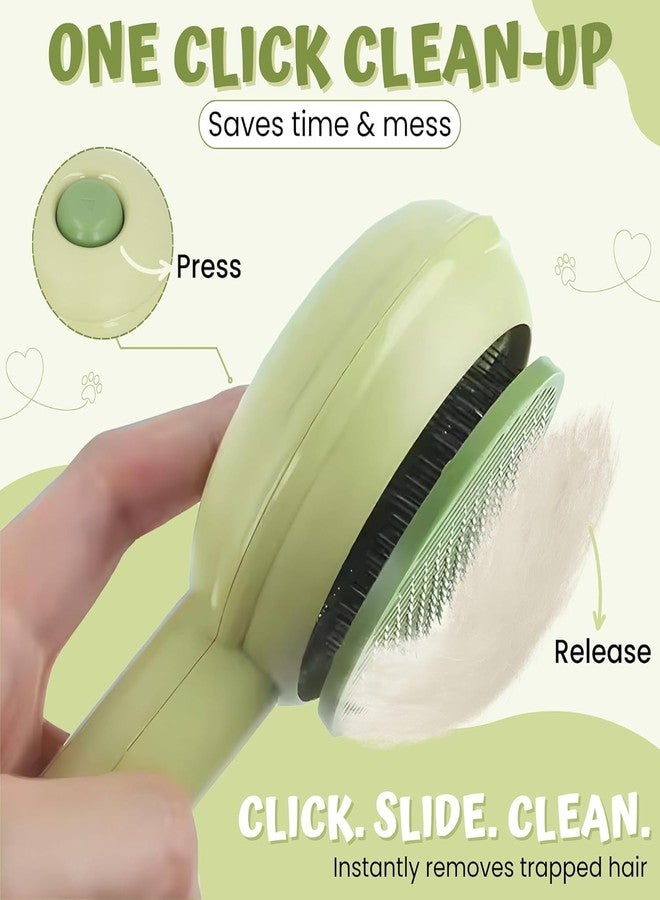 ROMILAS Self Cleaning Slicker Brush Pet Hair Grooming Comb Pet Massaging Tool and Shedding Brush for Long or Medium Haired Dogs and Cats (MULTICOLOR) - Image 4